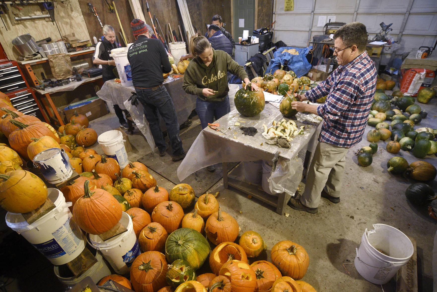 Pumpkin carvers get busy